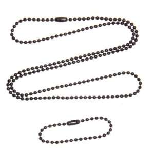  Black Military Army dog tag chain set 2.4mm 27in. and 4.5 