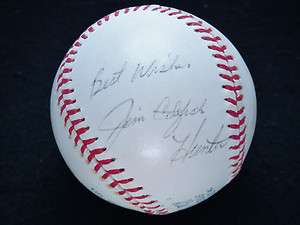 Vintage Jim Catfish Hunter Single Signed Baseball JSA  