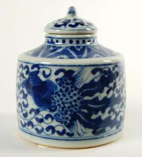   features a hand painted phoenix design accompanied by a blue and white