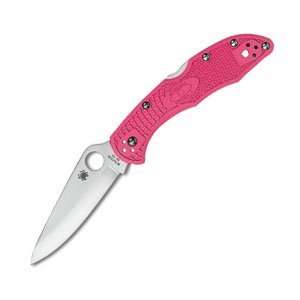 Spyderco Endura 4 Knife with Pink FRN Handle, Plain  
