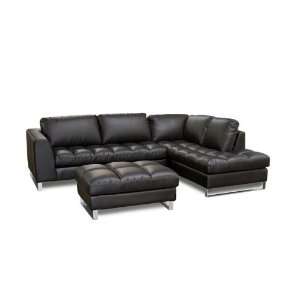  Valentino 2Pc Rf Chaise Pillowtop Sectional & Ottoman with 