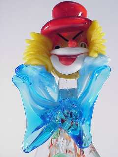 Murano Glass Clown Playing Guitar Statue  