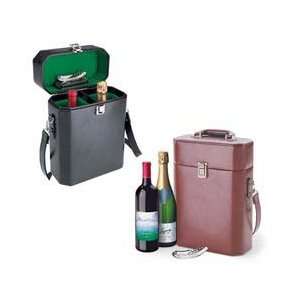  Adagio 2 Bottle Insulated Leatherette Deluxe Wine Case w 
