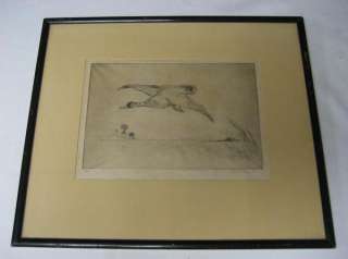 WCF GILLAM 28 CALIFORNIA DUCK IN FLIGHT LISTED ETCHING  