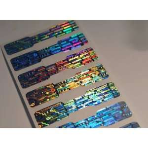  500 SILVER DOGBONE DUMBELL HOLOGRAM LABELS STICKERS 