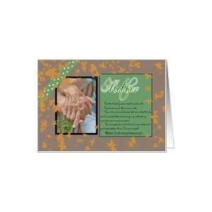  Thanksgiving, Mother, Aged Mother and Son Hold Hands Card 