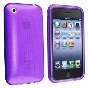  CLEAR PURPLE SOFT RUBBER CASE Compatible With iPhone® 3G 
