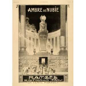 1920 Ad French Ambre Nubie Perfume Ramses Paris Amber   Original Print 