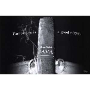  Happiness is a Good Cigar HIGH QUALITY MUSEUM WRAP CANVAS 