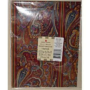  American Greetings Brown Paisley Wrapping Paper Health 