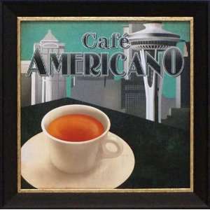  Café Americano by David Fischer 14x14 framed coffee print 