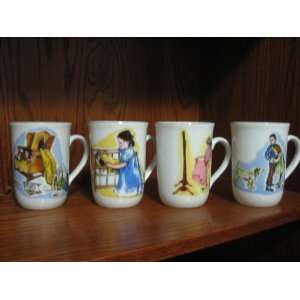  Four Norman Rockwell Cups/Mugs 