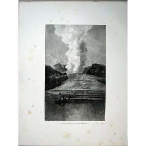    1886 White Terrace Volcano New Zealand Eruption Art