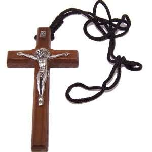 Saint Benedict Wooden Crucifix pendant w/ CSSMI medal   thick (9cm or 