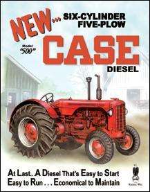 Case Model 500 Diesel Tractor Metal Tin Sign US Vintage  