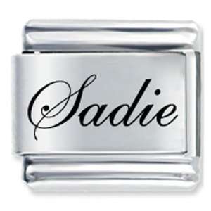    Edwardian Script Font Name Sadie Italian Charms: Pugster: Jewelry