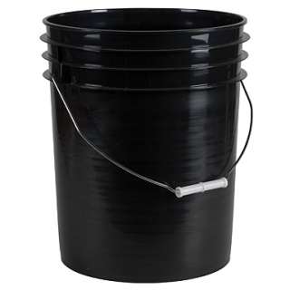 Black 5 Gallon Bucket w/ Handle Brand New 5g Plastic  