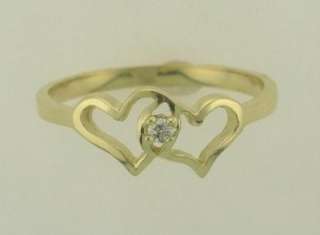 Girls Promise Engagment Diamond Ring Heart Shaped Round Cut 10kt 