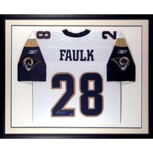 Marshall Faulk Signed Jersey   FRAMED WHITE:  Sports 