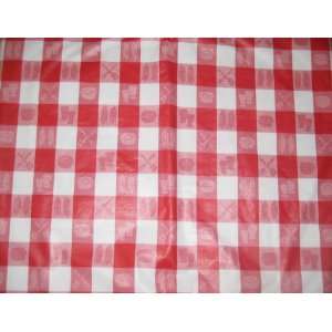   BBQ Red and White Checkered Vinyl Tablecloth (Square)