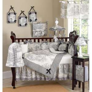   Piece Baby Crib Infant Bedding Set   Vintage French Black Toile: Baby