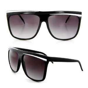   Top Two Tone Wayfarer Sunglasses Optical Quality 80s Vintage   Black