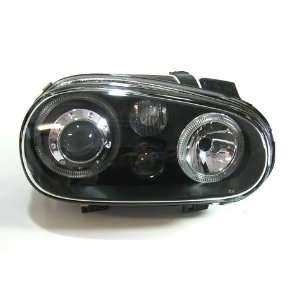   Volkswagen Golf MK4 Black Angel Eye Projector Headlights Automotive