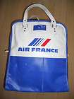 vtg blue white air france airplane travel bag carry on