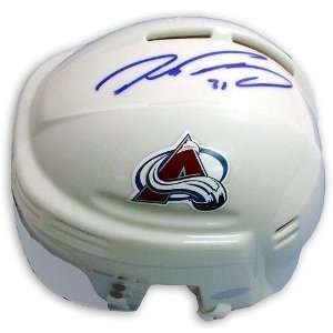 Peter Forsberg Signed White Mini Hockey Helmet:  Sports 