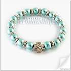 Blue Color Turquoise Like Artificial Pearl Rosary Brace