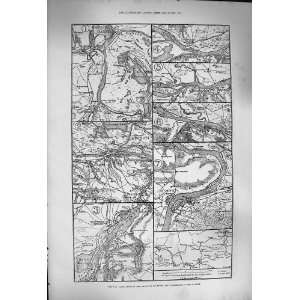   1877 War Maps Towns Fortress Danube Vidin Rustchuk