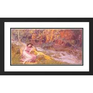 Bridgman, Frederick Arthur 24x16 Framed and Double Matted Reclining By 