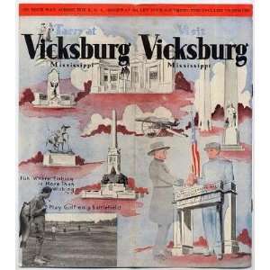  Visit Vicksburg Mississippi Brochure 1930s Play Golf on a 