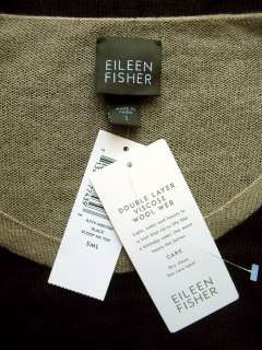 Eileen Fisher Viscose Wool Scoop Neck Sweater Top Sz S  