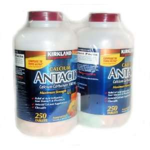  Kirkland Signature Calcium Antacids 2 Bottles of 250 