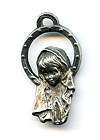 Vintage Our Lady of Lourdes St Saint Bernadette Pewter Medal 1 3/16