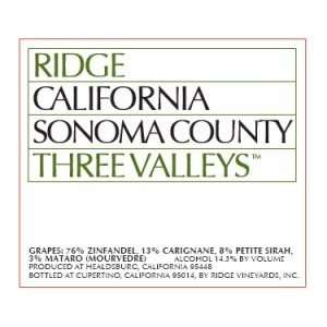  2009 Ridge Sonoma County Three Valley Zinfandel 750ml 