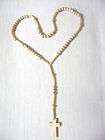 24 Ivory Rosary Wooden Beads & Hand Braided Silk Cord Jesus Cross 