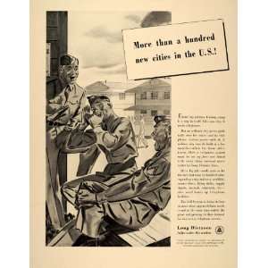 1941 Ad Bell System Long Distance Telephone Soldiers   Original Print 