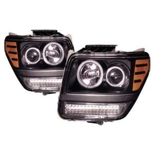  07 08 Dodge Nitro Black CCFL LED Halo Projector Headlights 