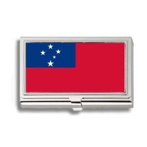  Samoa Samoan Flag Business Card Holder Metal Case: Office 