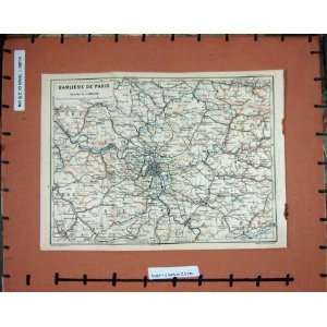   MAP FRANCE 1913 BANLIEUE DE PARIS VERSAILLES BEAUVAIS: Home & Kitchen