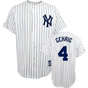   York Yankees #4 Lou Gehrig White Cooperstown Jersey