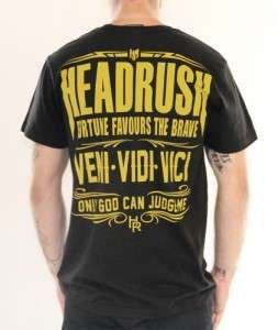 HEADRUSH VENI VIDI VICI MMA SHIRT BLACK YELLOW LARGE  