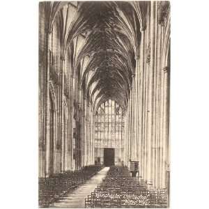  1920s Vintage Postcard West Nave of Winchester Cathedral Winchester 