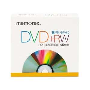  Memorex® MEM 05514 DVD+RW DISCS, 4.7GB, 5/PACK