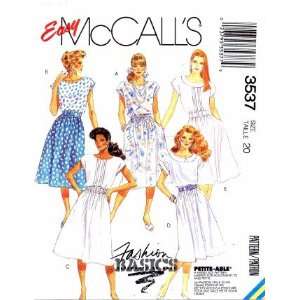  McCalls 3537 Sewing Pattern Misses Dress & Tie Belt Size 
