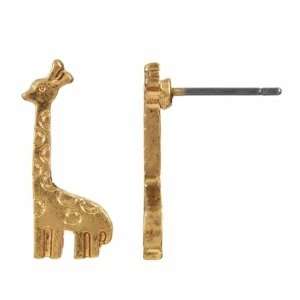  Melmans Giraffe Stud Earrings   Gold Tone Jewelry