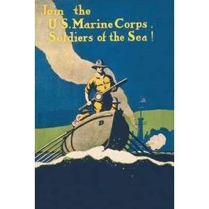 Vintage Art Join the U.S. Marine Corps   Soldiers of the Sea!   Giclee 