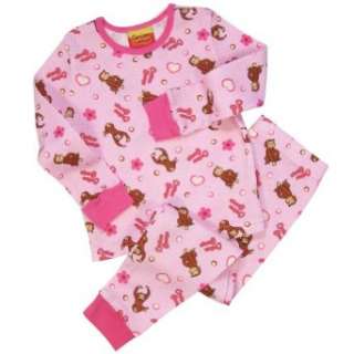 Curious George Young Girls Thermal TO PJ, Pink Clothing